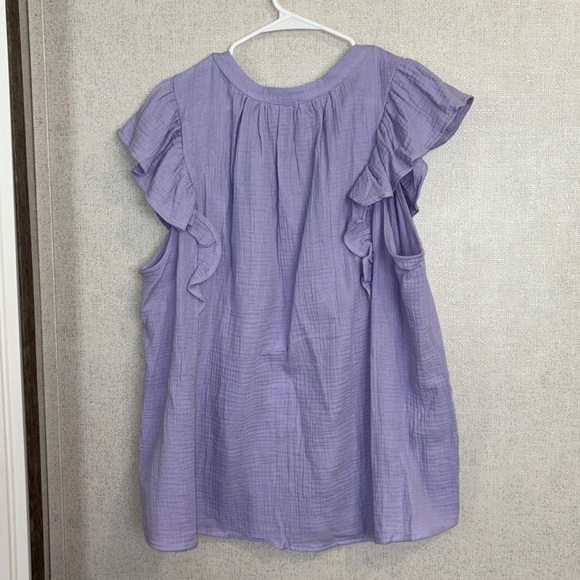 Lavender Ruffle Sleeve Top - Picture 6 of 6